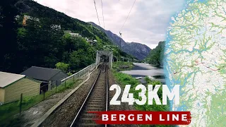Bergen Line Freight Train | Bergen to Ål | 243 km Through Norway 4K Cabview