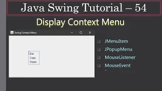 Display Context Menu via JPopupMenu Swing Tutorials