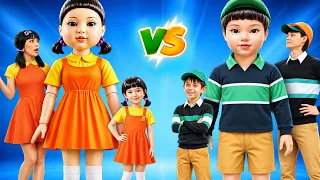 Boneca Squid Game vs Garoto Squid Game na Vida Real! Construímos uma Boneca GIGANTE