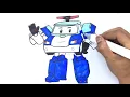 Robocar Poli coloring pages How to draw and color Poli Transformation of Robocar Poli coloring pages