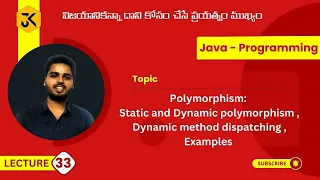 33 Java Polymorphism Static and dynamic polymorphism Dynamic method dispatching Examples