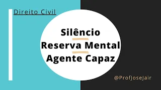 Silêncio, Reserva Mental e Agente Capaz