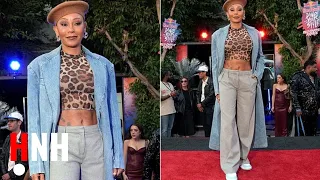 mel b shows off toned abs in leopard print at red bull dance your style red carpet in la