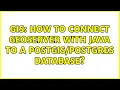 GIS How to connect GeoServer with Java to a database