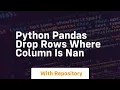 python pandas drop rows where column is nan