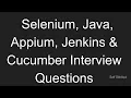 Automation Testing Selenium Java Appium Jenkins and Cucumber programming Interview Questions