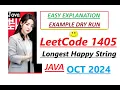 Longest Happy String Leetcode 1405 Priority Queue Max Heap Java Code Developer Coder