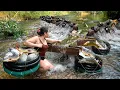 Full video: 30 days on the stream, girl turns old tires and plastic bottles into big fishing gear