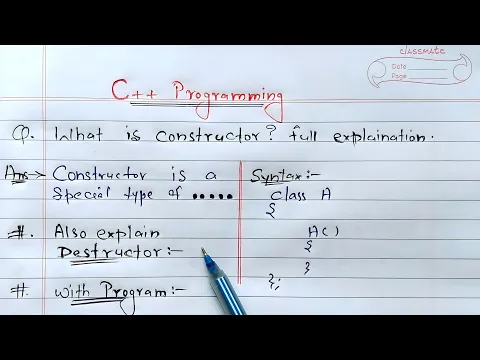 constructor and destructor in c++ | constructor and destructor in hindi | constructor in c++ - YouTube thumbnail