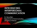 Introduction to Interpersonal Communication
