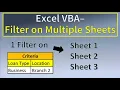 Excel VBA Filter on Multiple Sheets