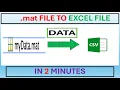HOW To Convert MAT File to Excel CSV File in MATLAB