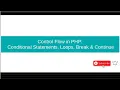 PHP Control Structures Tutorial Conditionals Loops Web Programming Tutorial