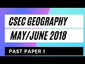 CSEC Geography 2018 Past Paper Choice