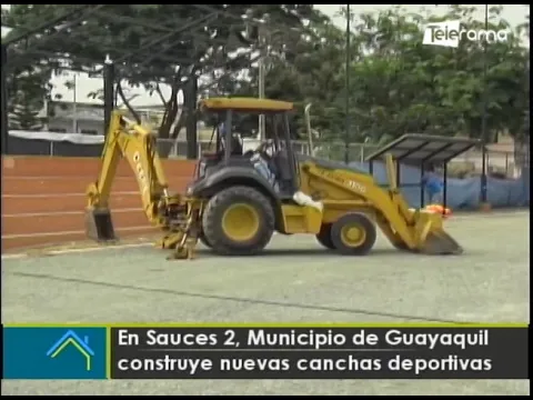 En Sauces 2, municipio de Guayaquil construye nuevas canchas deportivas