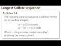 Project Euler Problem 14