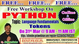 Free Workshop On PYTHON 31st Mar 9 00AM IST by Nagoor Babu