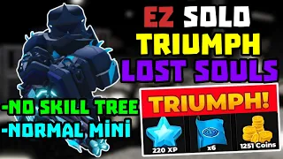 SOLO Lost Souls Triumph with Normal Minigunner No Skill Tree TDS Tower Defense Simulator