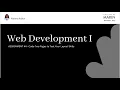 Web Development I Assignment - Code Two Pages to Test Your Layout Skills