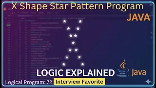 X Shape Star Pattern in Java Star Pattern Programs Logical Interview Question Java Tutorial