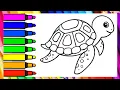 How to Color a Sea Turtle Easy Turtle Coloring Page for Kids
