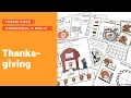 Thanksgiving Math Literacy Activities for Preschool Pre-K Kindergarten