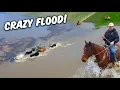 Herding Cattle Through A Flooded Ranch