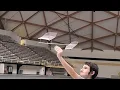 Indoor hand launched glider world record flight in a dust devil