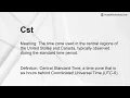 Cst Meaning