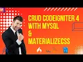 Crud CodeIgniter 4 with MySQL and MaterializeCSS