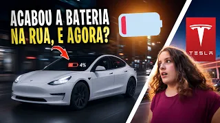 MEU TESLA ACABOU A BATERIA NA ESTRADA😱😭