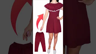 NO PATTERN: How to Transform Old Pants into an Off-Shoulder Dress Miarti Sewing Tips