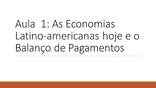 Aula 1 Integração da America Latina Prolam USP 2022