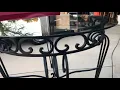 Vintage Wrought Iron Table with Glass Top LOS ANGELES