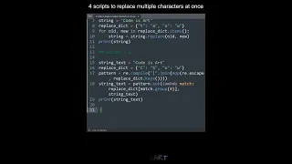 4 scripts to replace multiple character at once in Python Python Examples Python Coding Tutorial