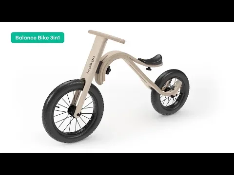 leg&go Bicicleta de Equilibrio de Madera 3 en 1 para Niños y