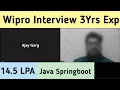 Wipro 3 Years Interview Experience Java Springboot