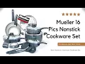 Mueller 16 Pieces Nonstick Cookware Best Nonstick Ceramic Cookware Set