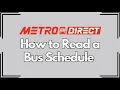 How to Read a METRO Bus Schedule