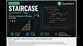 HackerRank - Staircase Python Boucles imbriquees affichage console