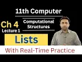 Lists Computational Structures Chapter 4 11th computer science Qais Ali Khan