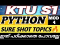 KTU PYTHON SURE TOPICS KTU ALGORITHM THINKING WITH PYTHON MODULE 4 IMPORTANT TOPICS PREDICTION