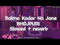 Bhojpuri Lo-fi | balma kadar na Jane..| bhojpuri song | slowed + reverb | dharkan dhananjay 🫠🫶
