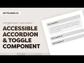 Component Overview Accessible Accordion Toggle