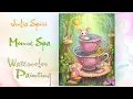 Mouse Spa Watercolor Painting Creative Art Process