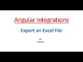 Export data into Excel Angular