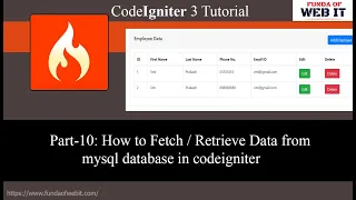 Codeigniter 3 Tutorial Part-10 How to data from database using model in codeigniter