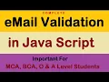 Complete email Validation in javascript in Hindi Everything is Validated in Program
