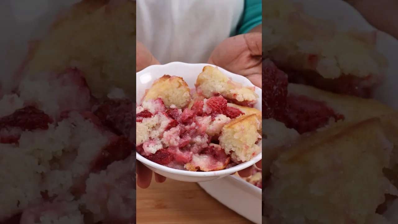 Fresh Strawberry Cobbler Recipe  #cobbler #strawberry #recipeshorts