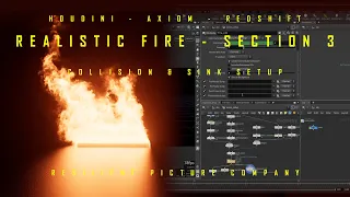 tutorial realistic fire houdini axiom redshift section 3 collision u0026 sink setup